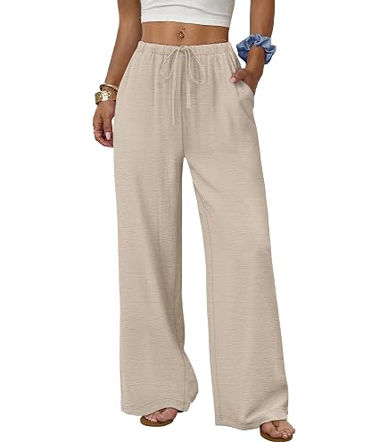 Sampeel Linen Pants Women Spring Vacation Outfits Palazzo Work